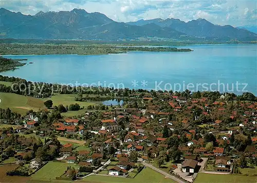 AK / Ansichtskarte Chieming_Chiemsee Fliegeraufnahme Chieming Chiemsee