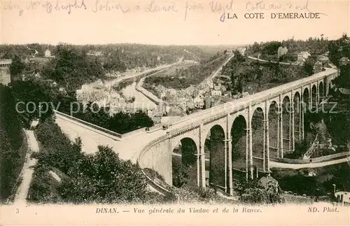 AK / Ansichtskarte Dinan Vue generale Viaduc et la Rance Dinan