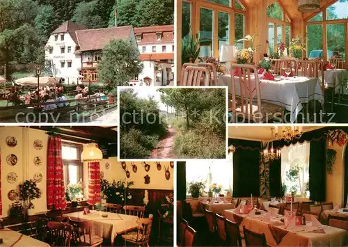 AK / Ansichtskarte Eisenberg_Thueringen Cafe Restaurant Waldhotel Pfarrmuehle Waldpartie Wanderweg Eisenberg Thueringen