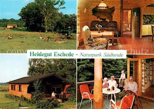 AK / Ansichtskarte Eschede Heidegut Eschede Naturpark Suedheide Gastraum Terrasse Eschede