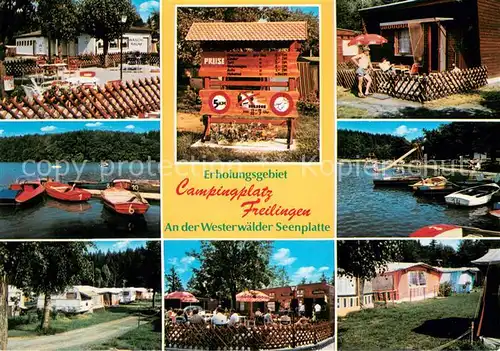 AK / Ansichtskarte Freilingen_Westerwald Erholungsgebiet Campingplatz Freilingen Infotafel Bootsliegeplatz Freilingen_Westerwald