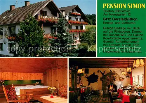 AK / Ansichtskarte Gersfeld_Rhoen Pension Simon Gaststube Zimmer Gersfeld Rhoen