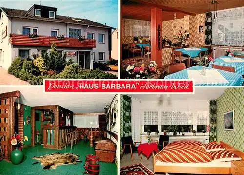 AK / Ansichtskarte Herbram Pension Haus Barbara Gaststube Bar Zimmer Herbram