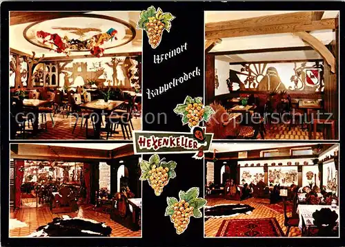 AK / Ansichtskarte Kappelrodeck Gasthaus Hexenkeller Gastraeume Restaurant Kappelrodeck