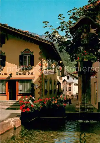 AK / Ansichtskarte Kastelruth_Suedtirol Hotel Goldenes Roessl mit Marktgasse Kastelruth_Suedtirol