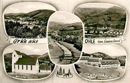 AK / Ansichtskarte Ohle Panorama Kirche Ledigenheim Ohle