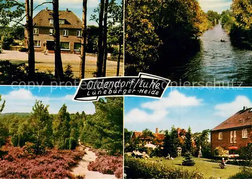 AK / Ansichtskarte Oldendorf_Luhe Gast und Pensionshaus Otto Toedter Heidelandschaft Park Fluss Oldendorf Luhe