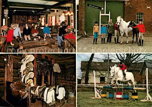 AK / Ansichtskarte Osterrade_Dithmarschen Reiterhof und Gestuet Osterrade Gaststube Sattelkammer Springreiter Osterrade_Dithmarschen