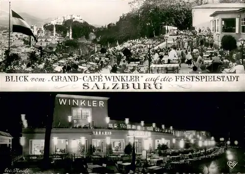 Salzburg_Oesterreich Blick vom Grand Cafe Winkler auf die Festspielstadt Salzburg_Oesterreich