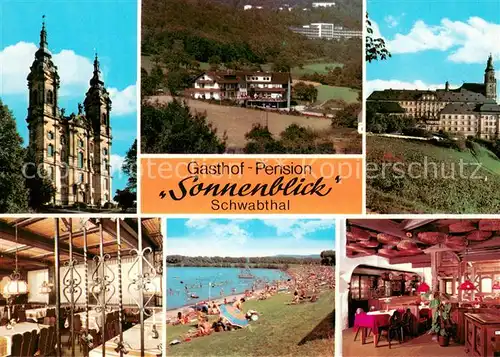 Schwabthal Kirche Gasthof Pension Sonnenblick Strand Gastraum Schwabthal