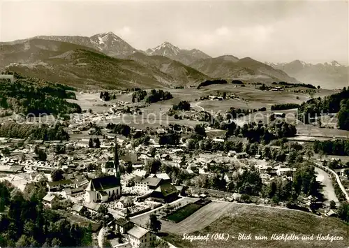 Siegsdorf_Oberbayern Fliegeraufnahme mit Hochfelln und Hochgern Siegsdorf Oberbayern