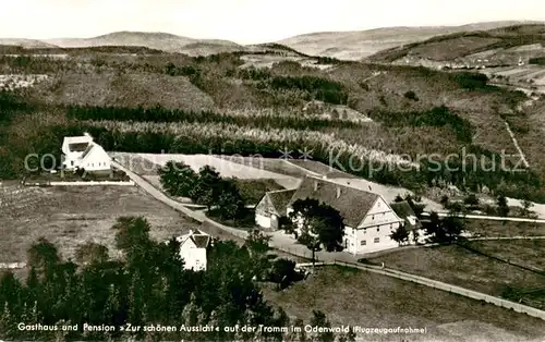 Tromm_Odenwald Gasthaus und Pension Zur schoenen Aussicht Fliegeraufnahme Tromm Odenwald