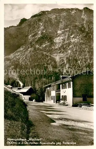 AK / Ansichtskarte Ramsau_Berchtesgaden Alpengasthaus Wachterl an der Deutschen Alpenstrasse gegen Reiteralpe Ramsau Berchtesgaden