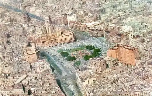 AK / Ansichtskarte Barcelona_Cataluna Plaza de Cataluna vista aerea Barcelona Cataluna