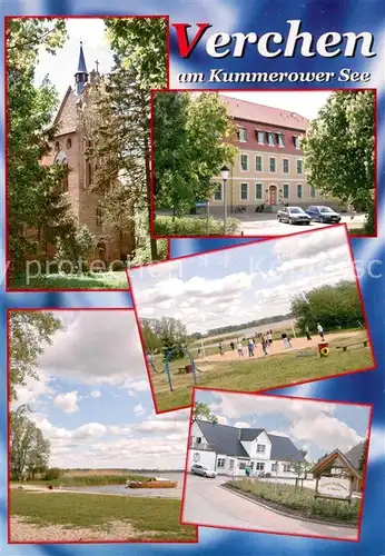 AK / Ansichtskarte Verchen Teilansichten Kirche Idylle am Kummerower See Verchen