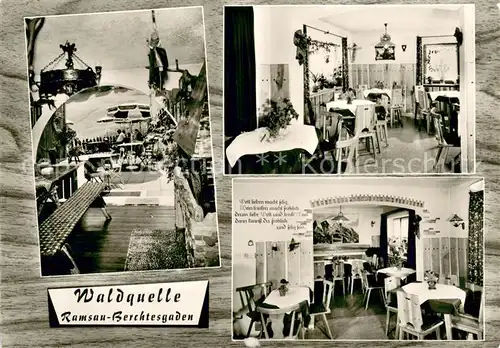 AK / Ansichtskarte Ramsau_Berchtesgaden Cafe Waldmuehle Brotzeitstueberl Waldquelle Terrasse Ramsau Berchtesgaden