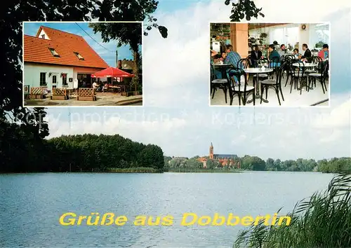 AK / Ansichtskarte Dobbertin Konditorei Eiscafe Kentzler Uferpartie am See Dobbertin