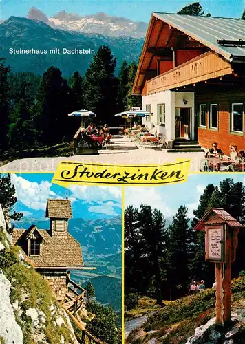 AK / Ansichtskarte Groebming_Steiermark Stoderzinken Berggasthof Steinerhaus im Hintergrund Hoher Dachstein Groebming_Steiermark