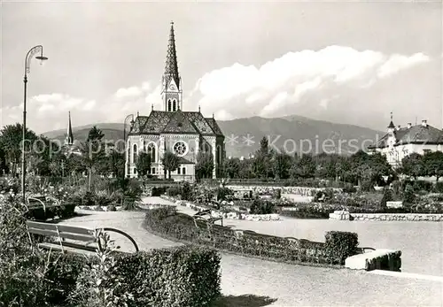 AK / Ansichtskarte Villach_Kaernten Stadtpark Kirche Villach_Kaernten