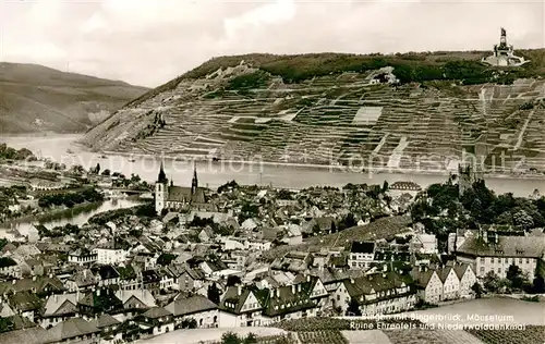 AK / Ansichtskarte Bingen_Rhein mit Bingerbrueck Maeuseturm Ruine Ehrenfels und Niederwalddenkmal  Bingen Rhein