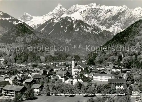 AK / Ansichtskarte Schruns_Vorarlberg Gesamtansicht mit Zimba und Vandanser Wand Montafon Schruns Vorarlberg
