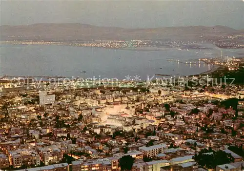 AK / Ansichtskarte Haifa at night aerial view Haifa