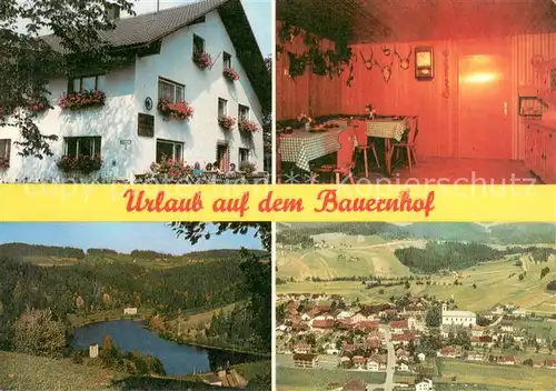AK / Ansichtskarte Innernzell Urlaub auf dem Bauernhof Stausee Bayerischer Wald Fliegeraufnahme Innernzell