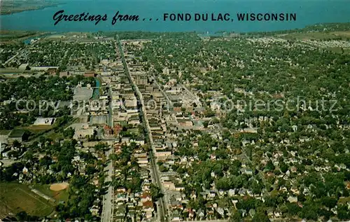 AK / Ansichtskarte Wisconsin_US State Fond du Lac South Shore of Lake Winnebago Air view Wisconsin_US State