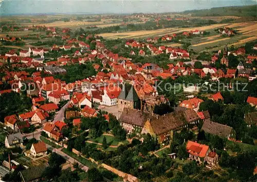 AK / Ansichtskarte Obernkirchen Grafschaft Schaumburg Stadtkern und Stift Fliegeraufnahme Obernkirchen