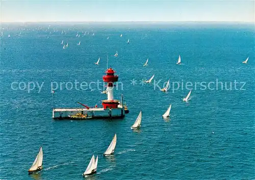 AK / Ansichtskarte Kiel Leuchtfeuer Leuchtturm Kieler Foerde Segelregatta Fliegeraufnahme Kiel