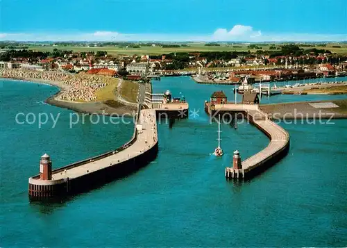 AK / Ansichtskarte Buesum_Nordseebad Hafen Fliegeraufnahme Buesum_Nordseebad