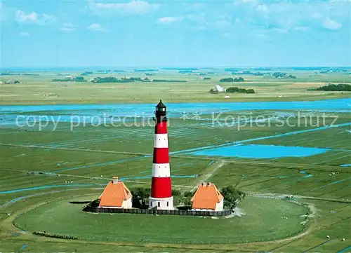 AK / Ansichtskarte St_Peter Ording Nordseeheilbad Schwefelbad Leuchtturm Westerhever Fliegeraufnahme St_Peter Ording