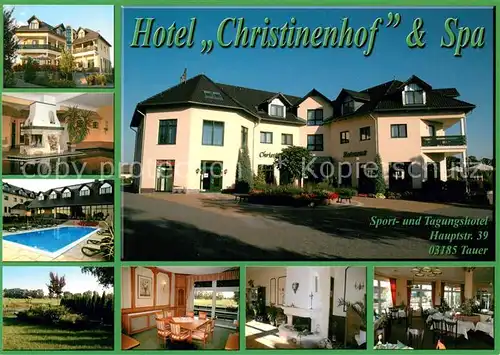 AK / Ansichtskarte Tauer Sport und Tagungshotel Christinenhof Gastraeume Pool Kaminzimmer Tauer