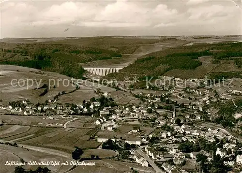 AK / Ansichtskarte Hellenthal_Eifel Luftkurort mit Oleftalsperre Fliegeraufnahme Hellenthal_Eifel