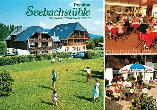 AK / Ansichtskarte Titisee Pension Seebachstueble Gaststube Terrasse Spielwiese Titisee