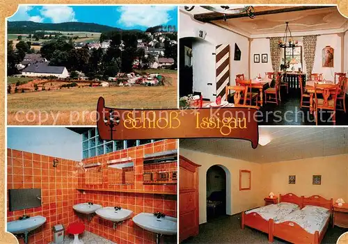 AK / Ansichtskarte Issigau Schloss Issigau Camping Zimmer Gaststube Waschraum Issigau