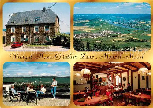 AK / Ansichtskarte Osann Monzel Weingut Zenz Restauran Terrasse Panorama Blick ins Moseltal Osann Monzel