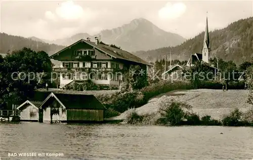 AK / Ansichtskarte Bad_Wiessee mit Kampen und Kirche Bad_Wiessee