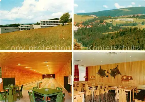 AK / Ansichtskarte St_Andreasberg_Harz Ferienhotel St Andreasberg Panorama Kegelbahn Gastraum St_Andreasberg_Harz