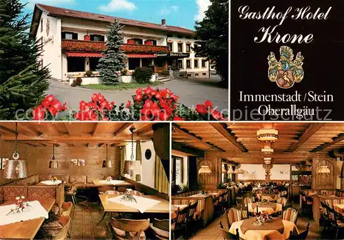 AK / Ansichtskarte Immenstadt_Allgaeu Gasthof Hotel Krone Gastraeume Immenstadt_Allgaeu