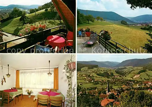 AK / Ansichtskarte Baiersbronn_Schwarzwald Gaestehaus Pension Haus Sabine Terrasse Panorama Baiersbronn Schwarzwald