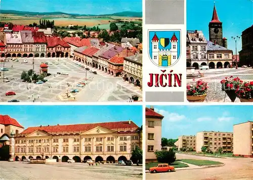 AK / Ansichtskarte Jicin Gottwaldovo namesti Valdicka brana Zamek Nova vystavba Jicin