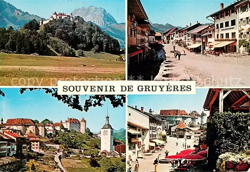 AK / Ansichtskarte Gruyeres_FR Ortsansichten Schloss Gruyeres FR