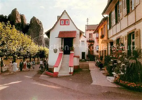 AK / Ansichtskarte Bad_Muenster_Stein_Ebernburg Nahepromenade mit Rheingrafenstein Altes Fischerhaus Bad_Muenster