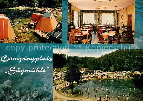 AK / Ansichtskarte Trippstadt Gaststaette Pension Saegmuehle Campingplatz Badesee Trippstadt