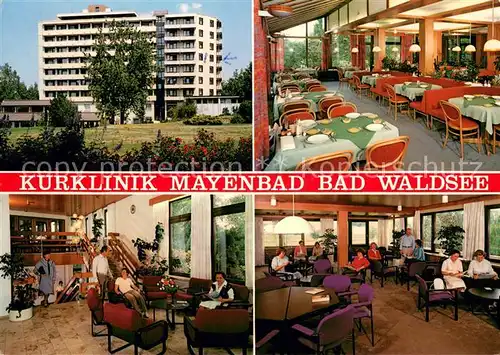 AK / Ansichtskarte Bad_Waldsee Kurklinik Mayenbad Aufenthaltsraum Speiseraum Bad_Waldsee