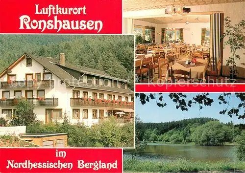 AK / Ansichtskarte Ronshausen Restaurant Cafe Waldhotel Marbach Partie am Wasser Ronshausen