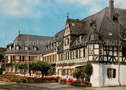 AK / Ansichtskarte Oestrich Winkel Hotel Schwan Fachwerkhaus Oestrich Winkel