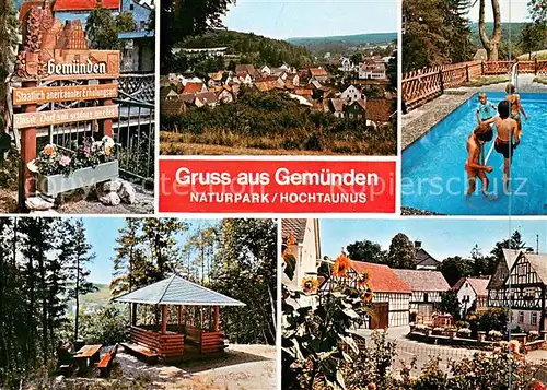 AK / Ansichtskarte Gemuenden_Taunus Gasthof Pension Zur Sonne Luftkurort Naturpark Hochtaunus Wassertreten Gemuenden Taunus