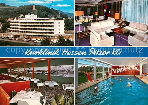 AK / Ansichtskarte Bad_Soden Salmuenster Kurklinik Hessen Restaurant Hallenbad Aufenthaltsraum Bad_Soden Salmuenster